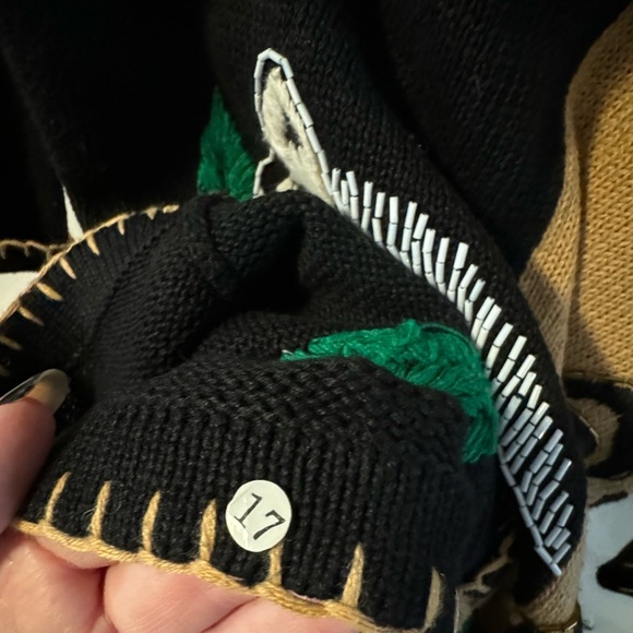 Victoria Jones VTG Jungle African Safari Animal Beaded Embroidered Sweater LG - Picture 13 of 15